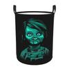Custom Child's Play Chucky Laundry Basket Collapsible Horror Film Clothes Hamper for Toys Storage Bag