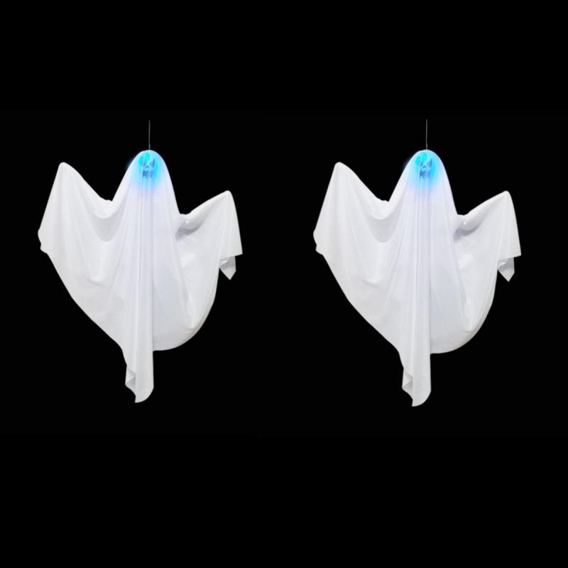 Halloween Ghost Hanging Decorations Halloween Hanging Light Up White Flying Ghosts Tree Window Wall Scary Ornament 65*60cm