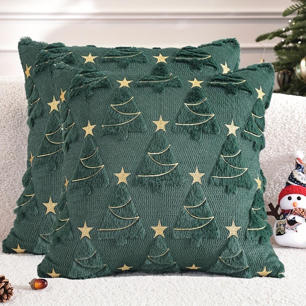 Christmas Tree Pillowcase Winter Plush Solid Halloween Cushion Cover Bedroom Living Room Sofa Decor Pillow Cover 45CM