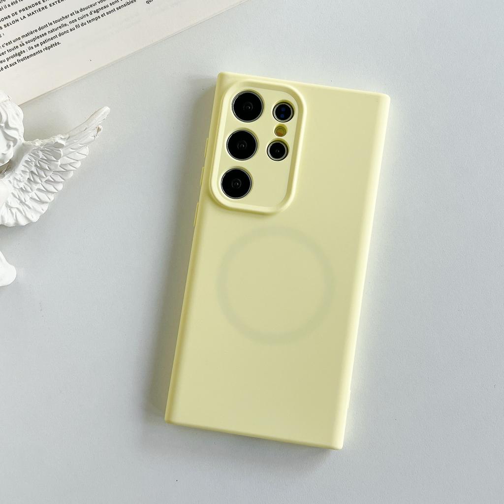 Applicable to Samsung S25Ultra liquid silicone S24 soft case flocking solid color mobile phone case simple s23 protective case