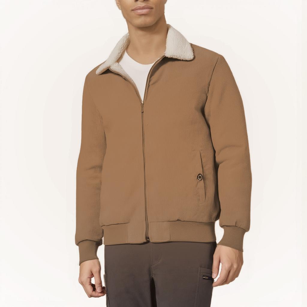 Men's New Winter Fashion Casual Retro Thick Men's Standing Collar Warm Corduroy