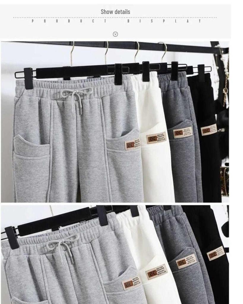 Trendy Women's Fleece Half-Zip Stand Collar Sweatshirt & Loose Harem Pants Set