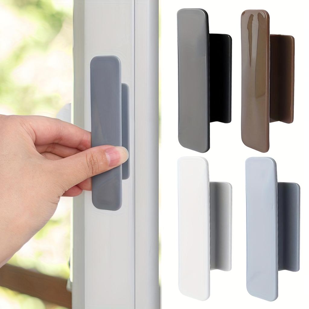 Classic Style Plastic Self-Adhesive Handles for Windows and Cabinets - Easy Installation, No Glue Required, Suitable for Glass, Tile