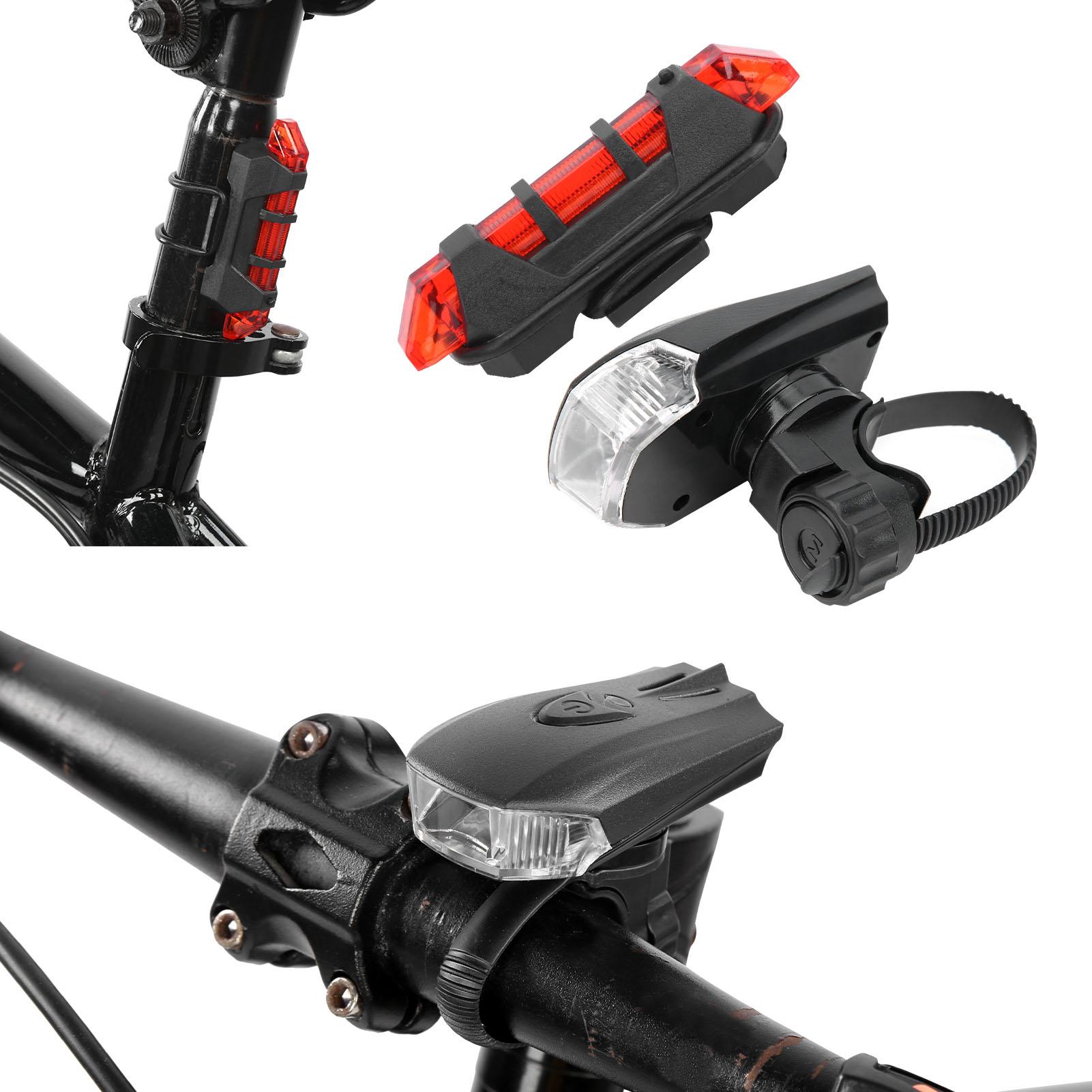 Bicycle Headlights Taillights Set  USB Charging Warning Intelligent Sensing Light Cycling