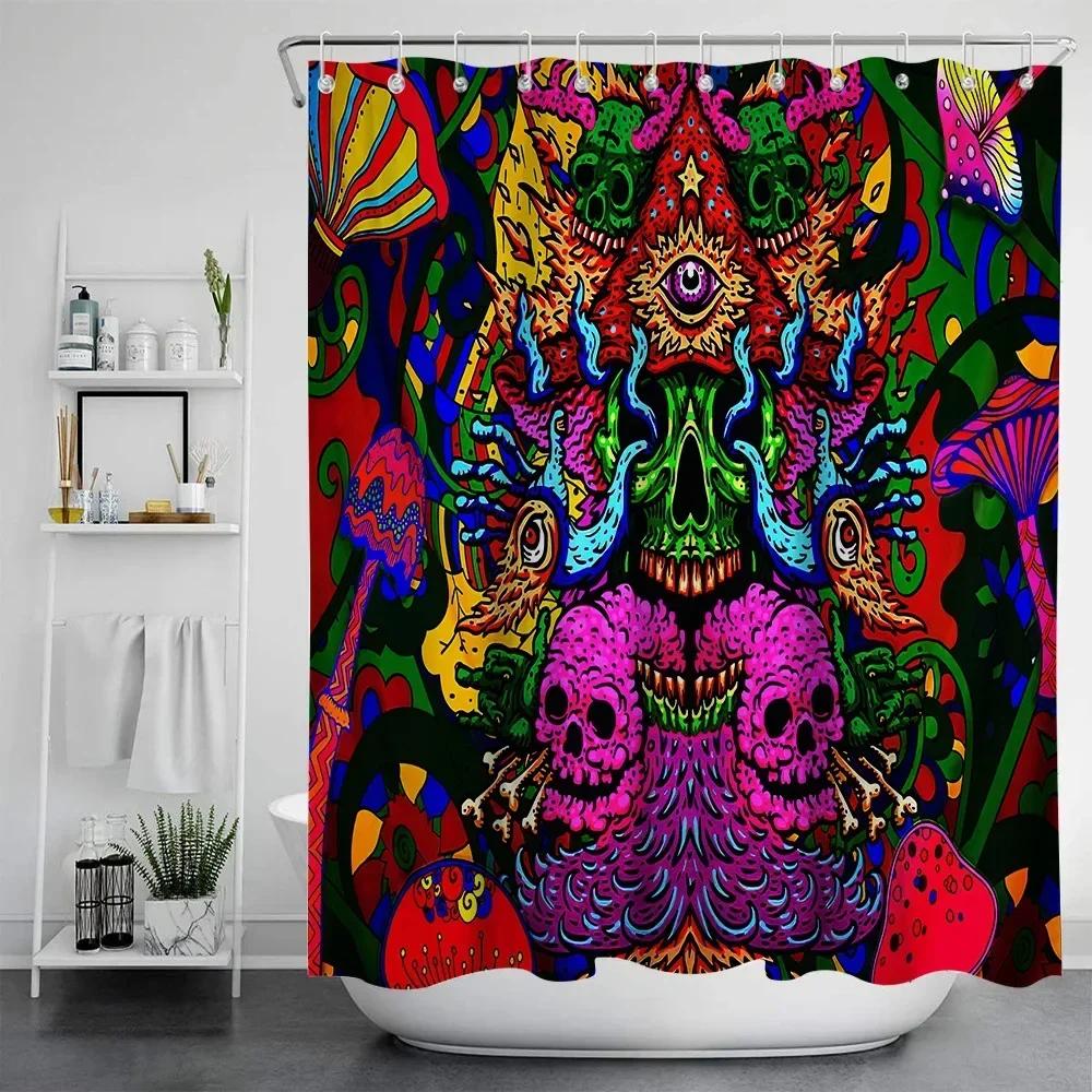 New Modern Style Psychedelic Series Shower Curtain Polyester Waterproof Mildew Proof Abstract Eyes Bathroom Curtain With Hooks