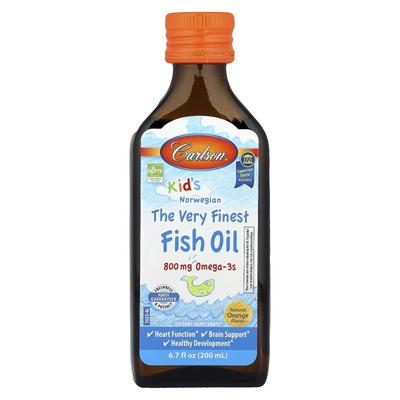 Barn, Norsk, Premium Fiskolja, Naturlig Apelsin, 200 ml (6.7 fl oz), (2 300 mg per portion)