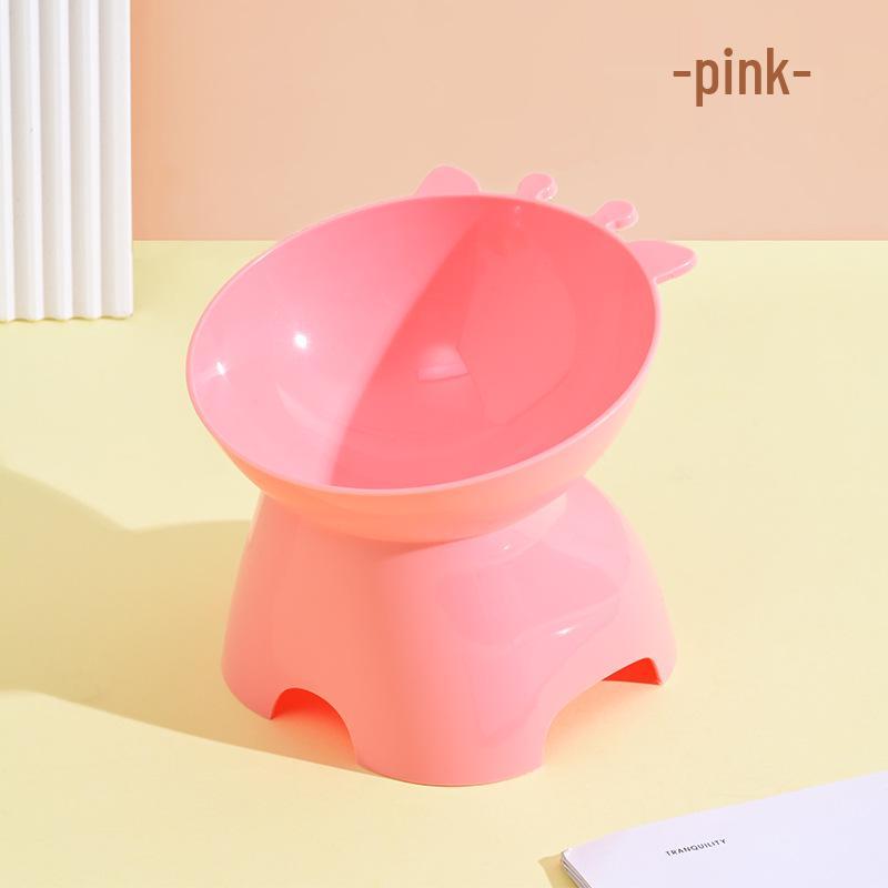 

Dopamine Color Giraffe High-Foot Slanted Cat Bowl with Neck Protection - Anti-Spill Pet Food Bowl OPP Bag