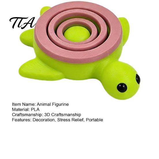 Small Ladybug Collectibles 3D Printed Spinning Figurine, Stress Relief Rotating Turtle Fidget Toy Toy, Animal Shape Desk Decoration for Home
