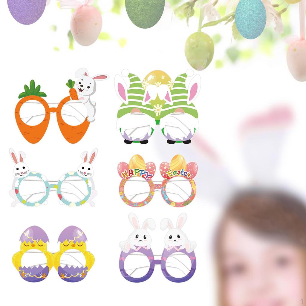 Cute Easter Egg Eyeglasses Photo Props Theme Bunny Carrot Glasses for Birthday Parties