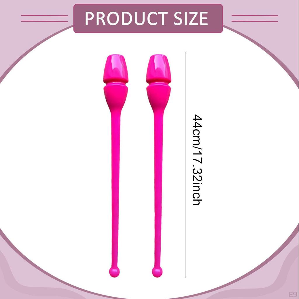 2 Pieces Rhytmic Gymnastics 44cm Easy to Control Training Equipment Exercise Pole for