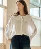 MITTE Lace Pleats Collar Blouse_White