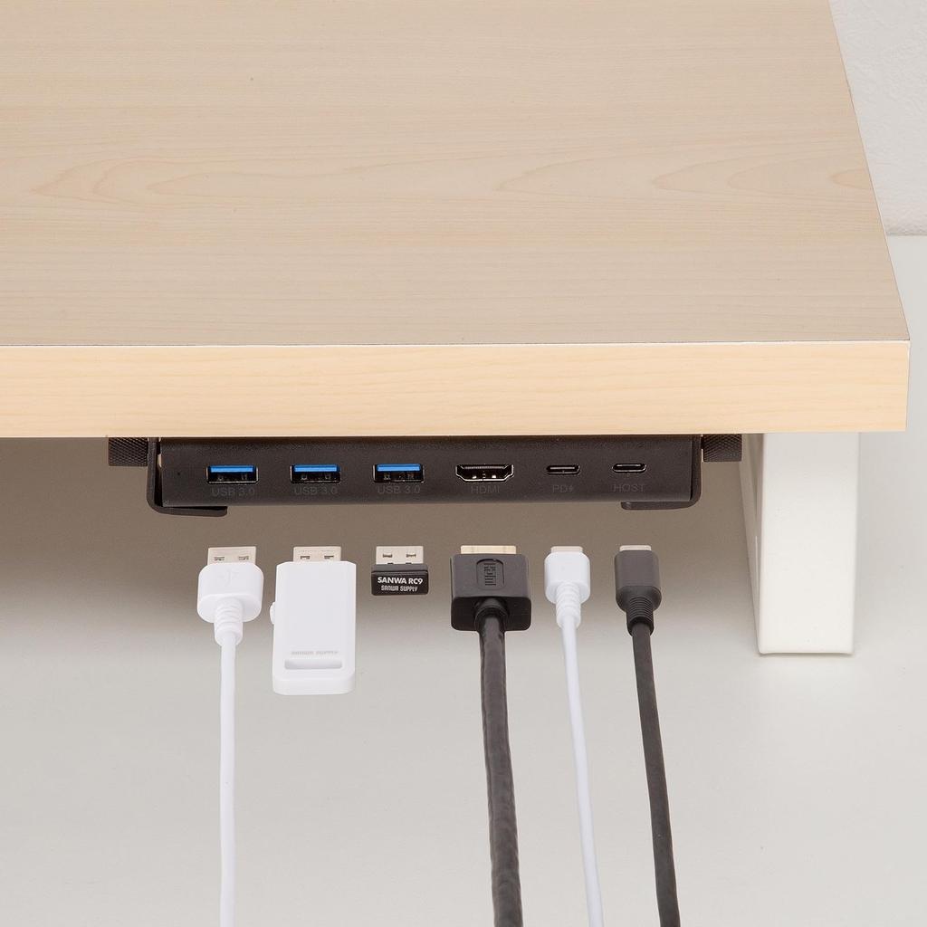 Sanwa Supply USB HDMI Docking Station for Wooden Tabletops EMR-LCOP1 +