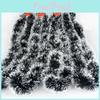 Festive 9cm Wide 2m Green And White Edged Tinsel Garland For Christmas Celebrations