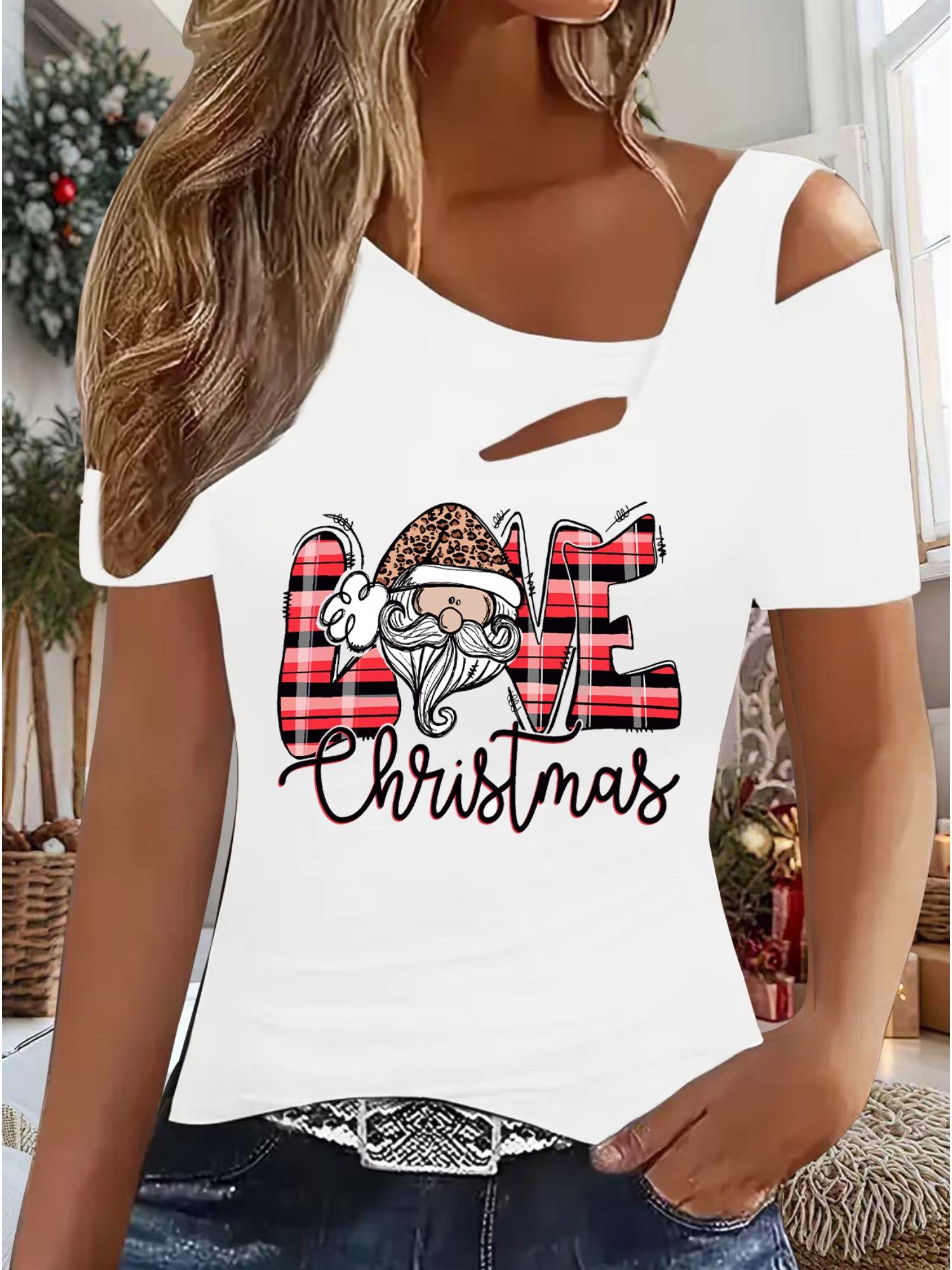 

Женский Новый Повседневный Топ Рождество Хэллоуин Рождественский Подарок Топы Рубашка Блузка XXL белый