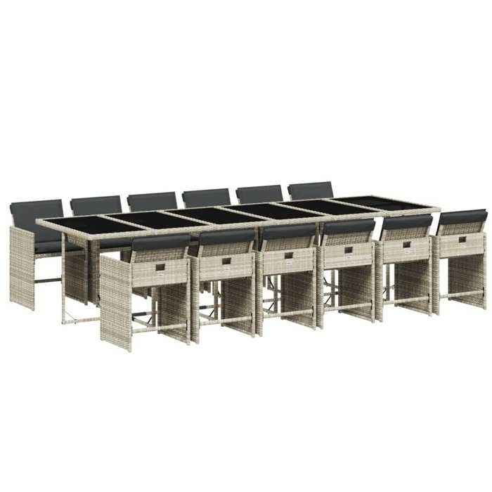 VidaXL Ensemble à Manger de Jardin avec Coussins 13 pcs, Table et Chaise de Terrasse, Meubles de Patio, Mobilier 3211127