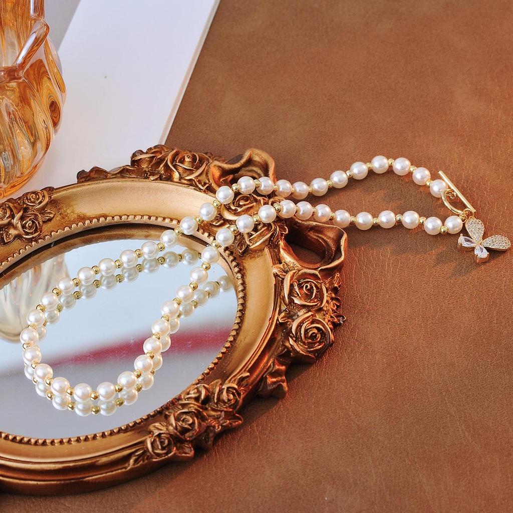 2024 Elegant Pearl Butterfly Clavicle Necklace - Light Luxury Women's Jewelry Design
