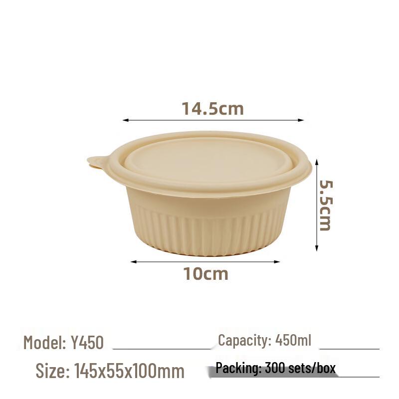 Eco-Friendly Corn Starch Disposable Takeaway Bowls with Lids
