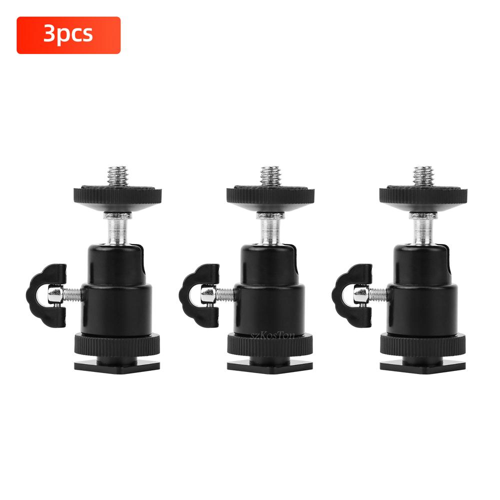 1/2/3/4/5 PCS Ball Head For Camera Tripod LED Light Flash Tripod Bracket Holder Mount 1/4 Hot Shoe Adapter Cradle for Canon Niko
