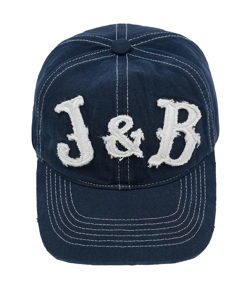Jaejeuaenba 6P Distressed Applique J&B Cap (Vintage Navy)