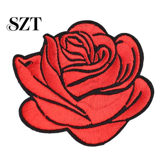 Aufnäher Kleideraufnäher Rose Aufbügler Stoffblume Abzeichen Zubehör für Kleidung Applikation