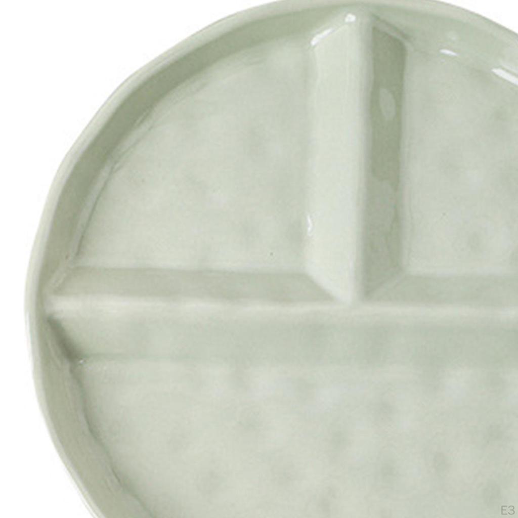 Adult Divided Plate, Ceramic Serving Tray, Practical Non-Slip Kitchen Storage for Controlling