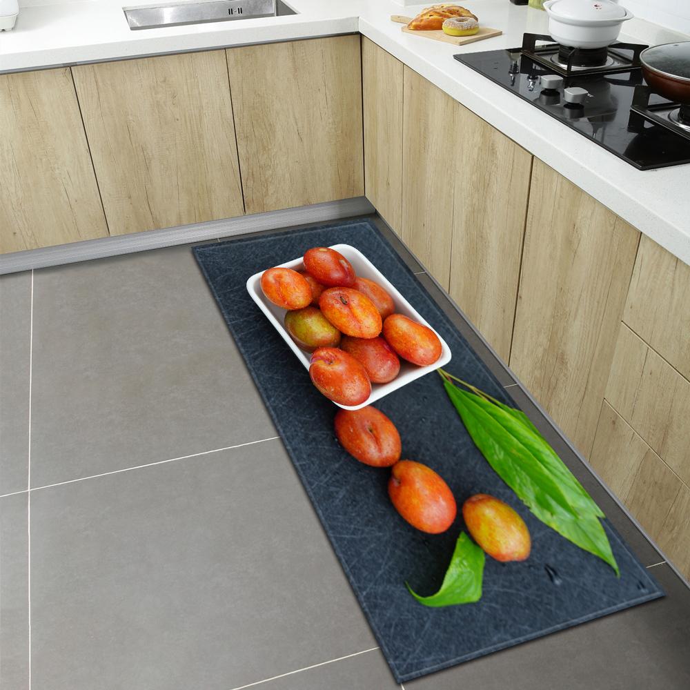 

Длинный ковер для спальни с фруктовым узором, нескользящий напольный коврик для ванной комнаты, балкона, кухонный ковер, коврик для двери дома, коридора 50x80cm