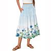 Women's Flowy Flared Ruffle Hem A Line Maxi Skirts Elastic Waist Elegant Tiered Layer Boho Long Skirts