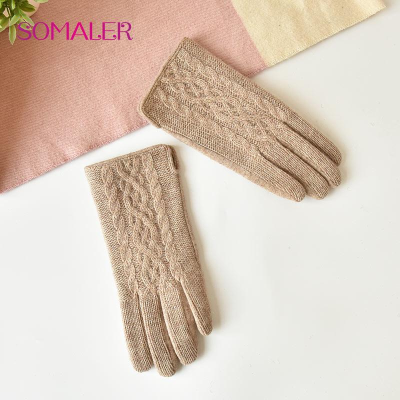 SOMALER Acessórios de inverno femininos Luvas quentes Luvas de tela de toque fofas Luvas femininas para meninas