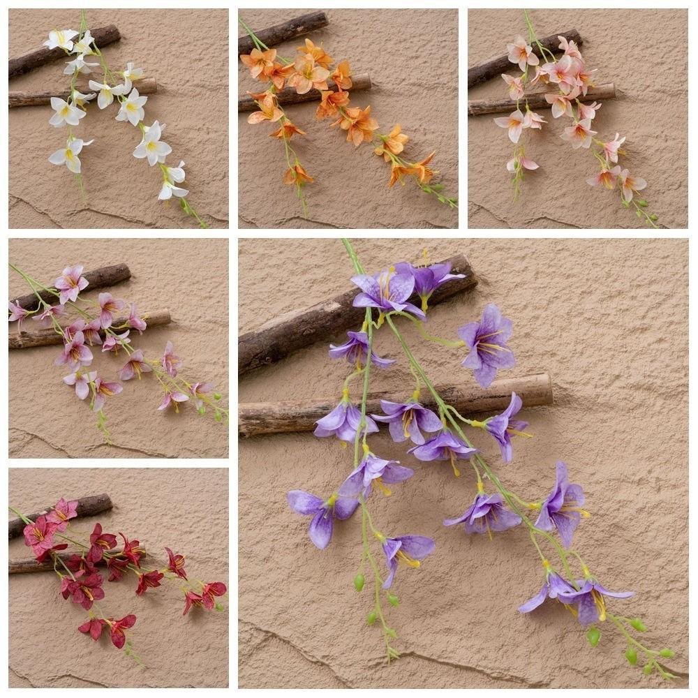 

2 Forks Artificial Orchid Flower DIY Fake Flowers Branch Vintage Fake Silk Flower Home Decor White