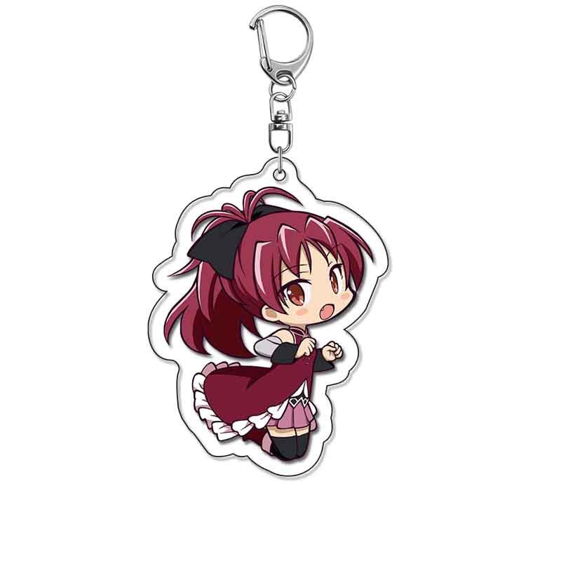 1pc Anime Puella Magi Madoka Magica Kaname Akemi Homura Cartoon Keychain Bag Tag ACG Decorative Baji Keyring