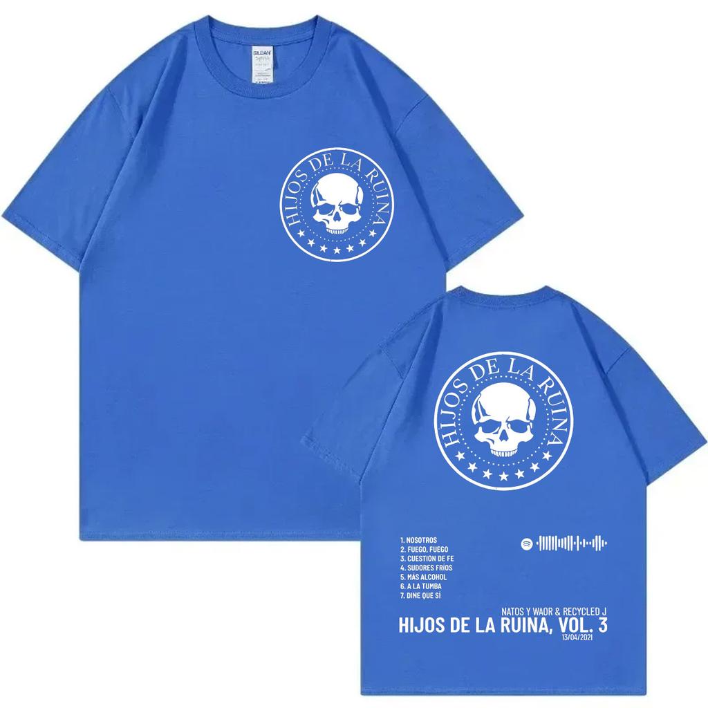 Rapper Natos Y Waor Double Sided Print T Shirt Hip Hop Vintage Short Sleeve Tshirt Men Women Casual Fashion Oversized Tshirts