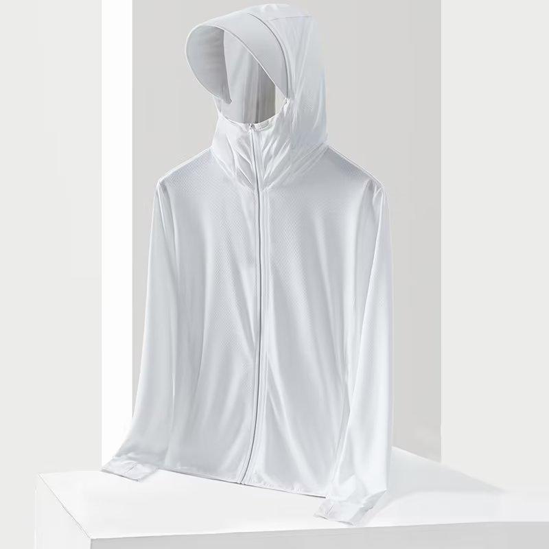 Unisex Ice Silk Sun Protection Jacket - Lightweight, Breathable Spring/Summer Wear for Students, Ideal for Fishing & Outdoor Activities.