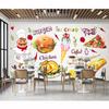 Burgers Wallpaper Restaurant Pizza Wall Mural Western Fast Food Snack Bar Hamburger Pizza Wall Paper
