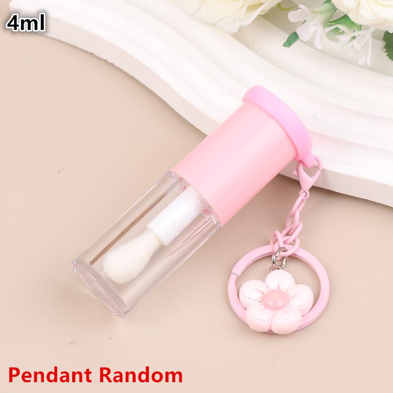 

Lip Glaze Bottle With Keychain Big Wand Empty Lipstick Gloss Tube Refillable Liquid Container Bottle Lip Gloss Sample Bottle розовый