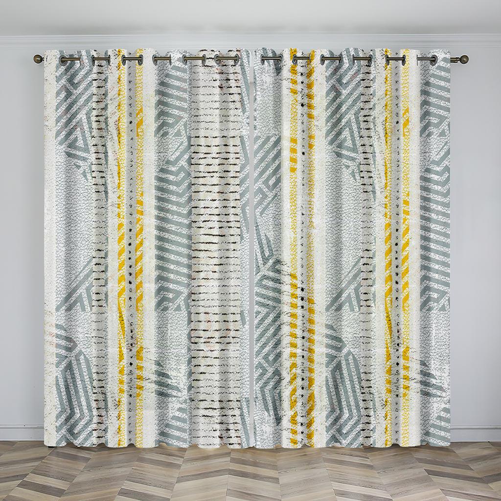 Luxus-Design abstrakte geometrische Kunst Rot Schwarz Moderne 2 Stück Kostenloser Versand dünne Fenster Vorhang für Wohnzimmer Schlafzimmer Dekor