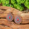 Vintage Bohemian Vacation Style Female Earrings Fashion Ethnic Unique Drop Oil Colorful Geometric Dangle Earrings Female Jewelry