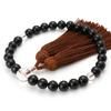 Men's Buddhist Prayer Beads, Ebony, 27 Beads, Artificial Silk Tassel, Suitable for All Sects, Informal Funerals, Buddhist Altar Accessories,