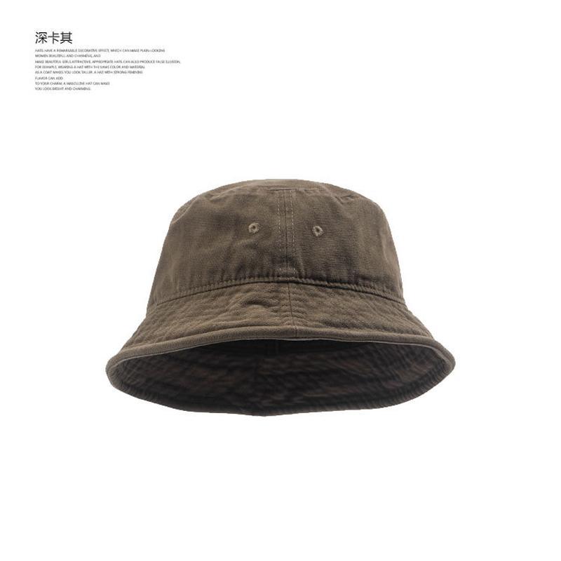 Solid Color Bucket Hat Men's Versatile Casual Street Retro Face Covering Show Washbasin Hat Women's Hat Autumn and Winter
