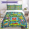 3pcs Custom Name Cute Cars Bedding Set Duvet Cover Closure Includes 1 Duvet Cover & 2 Pillowcases, Soft and Comfortable for All Seasons.