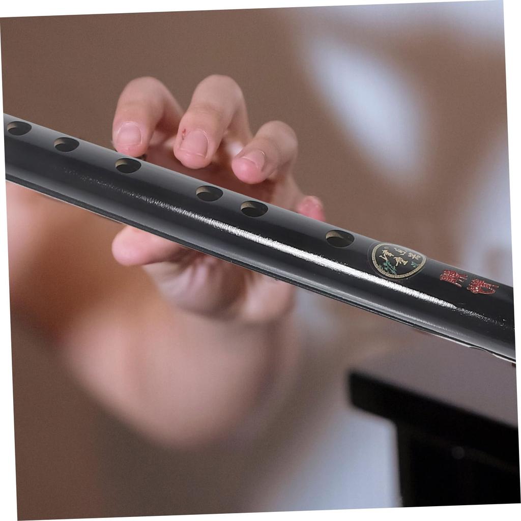 Abaodam Black Flute Woodwind Baroque for Adults and Traditional Chinese Flute with Ribbon Instrument, Antique-Style Flute, Style, Beginners, Black,