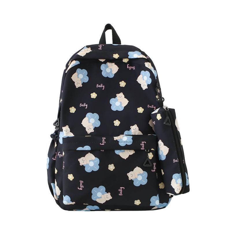 Flower Oxford Printing Backpack With Breathable Design For Students Travel Bag