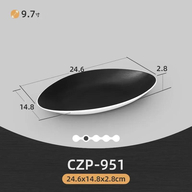 

Melamine Plates Rectangle Sushi Plate Melamine Tableware Black and White Dinner Plates Plastic Plate Cafeteria Serving Tray