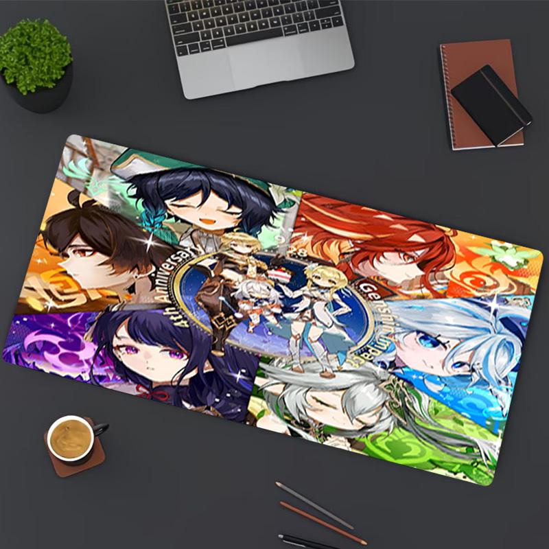 Genshin Impact Print Mouse Pad, for Keyboard Pad Laptop PC Mat for Office Home Use, Desk Decor, Perfect Birthday Gift for Gamers