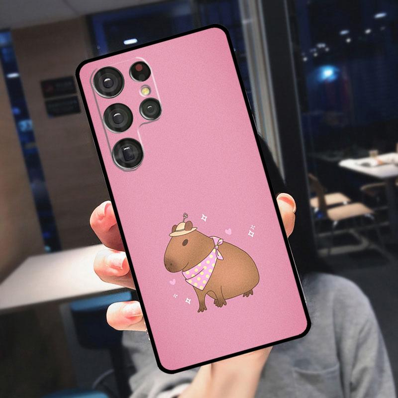 

Cute Capybara Cover For Samsung Galaxy S25 S24 S21 S22 S23 Ultra S9 S10 Plus S24 FE S21 FE Phone Case Galaxy S23