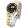Invicta Pro Diver Quartz Watch 37.5mm Steel Gold Stainless Steel Strap Black Dial Men