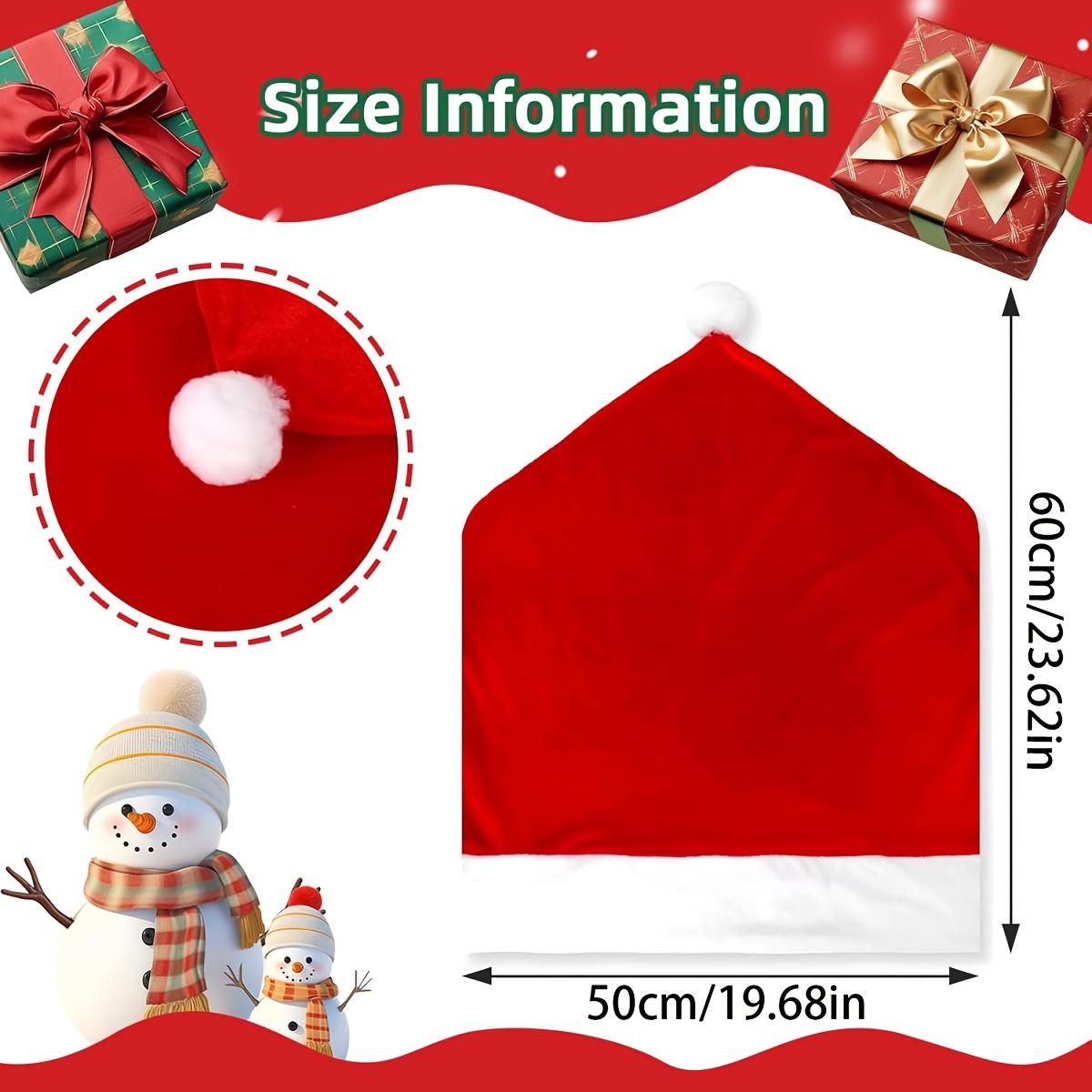 

Праздничные красные чехлы на стулья с дизайном шапки Санты, идеально подходящие для рождественского декора столовой и гостиной, рождественские украшения, чехол на стул для обеденного стула 1pc красный