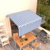 VidaXL Automatic Retractable Awning with Awning 3.5x2.5 M Blue White 3069286