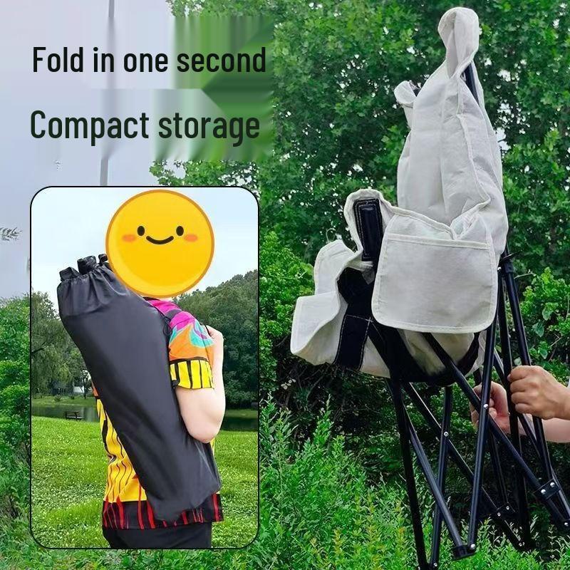 Portable High-Back U-Shaped Folding Moon Chair for Outdoor Leisure and Camping