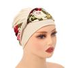 Muslim Women Twist Braid Turban Hat Pre Tied Headscarf Print Flower Hijabs Bandana Chemo Beanies Cap