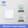 RF 433MHz Smart Switch 16A Lamp Relay Receiver 2-Way Remote Control 1/2/3 Gang Wall Switch Round Panel Mini Transmitter DIY Home